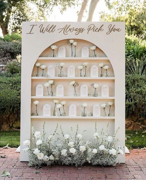 unique rose seating chart for wedding