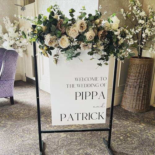 wedding welcome sign stand