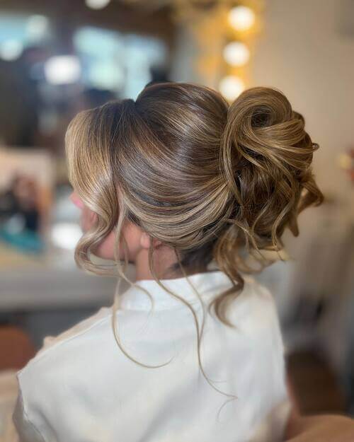 Messy up-do bridal hairstyle