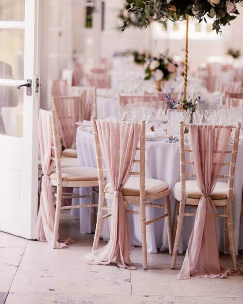 Pretty in pink wedding chair decor