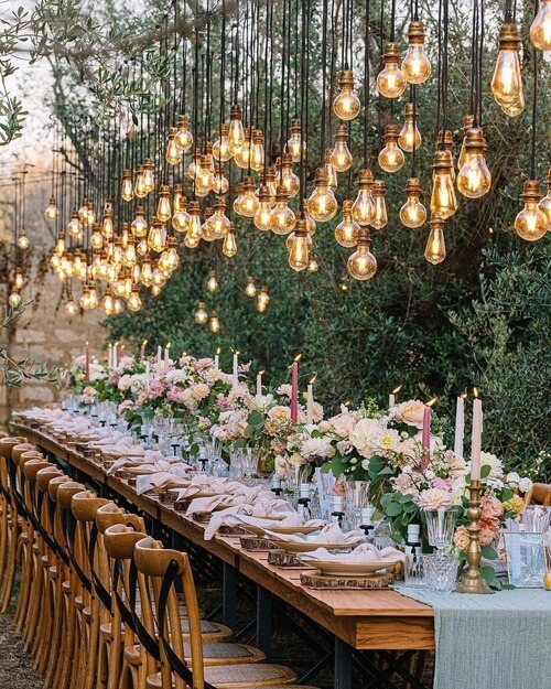 Magical wedding table decor