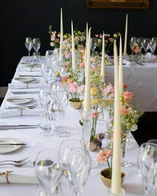 Long candle sticks wedding table decor