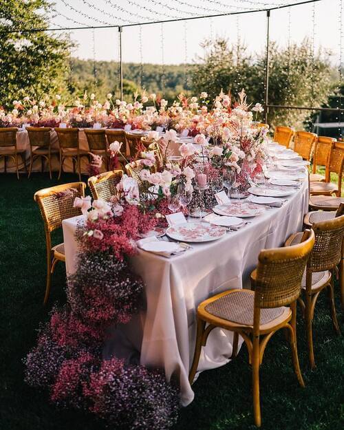 Fall wedding table scape purples