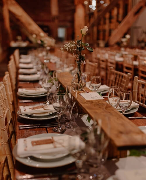 Rustic wedding table center piece elevated wood