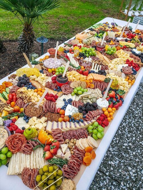 Wedding Appetizer spread on table healthy