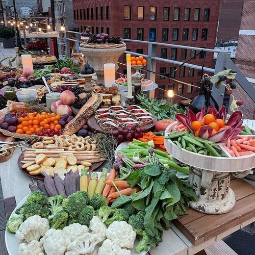 Terrace wedding appetizers