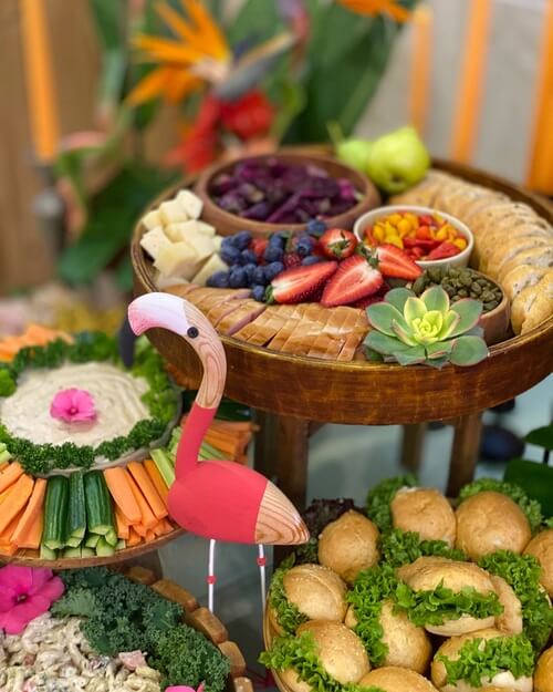 Wedding appetizer props and decor