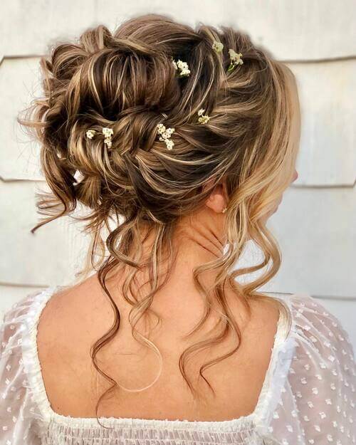 Messy updo with hair pins