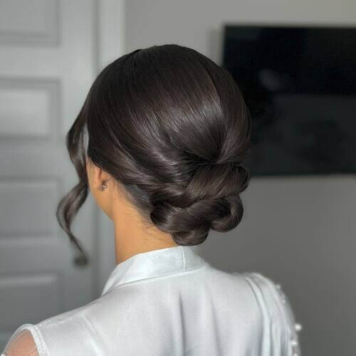 Wedding up-do twisted low bun