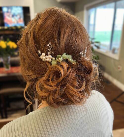 Wedding up-do pinned back style