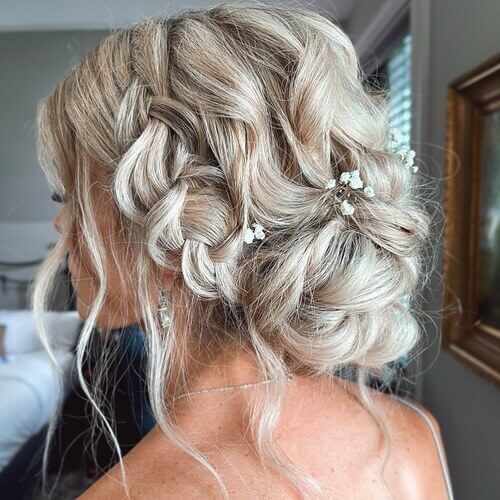 Wedding up-do pulled apart braid with clips