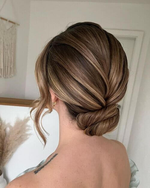 Wedding up-do simple braided twisted bun