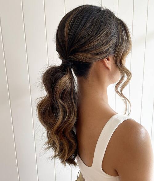 Wedding up-do low pony tail