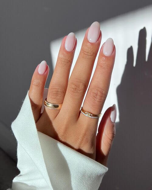 Baby pink bridal nail idea