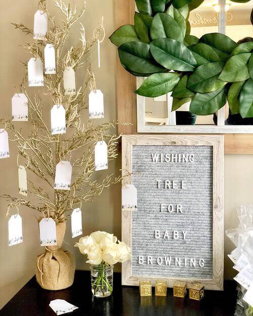 Baby shower ideas wishing tree for baby